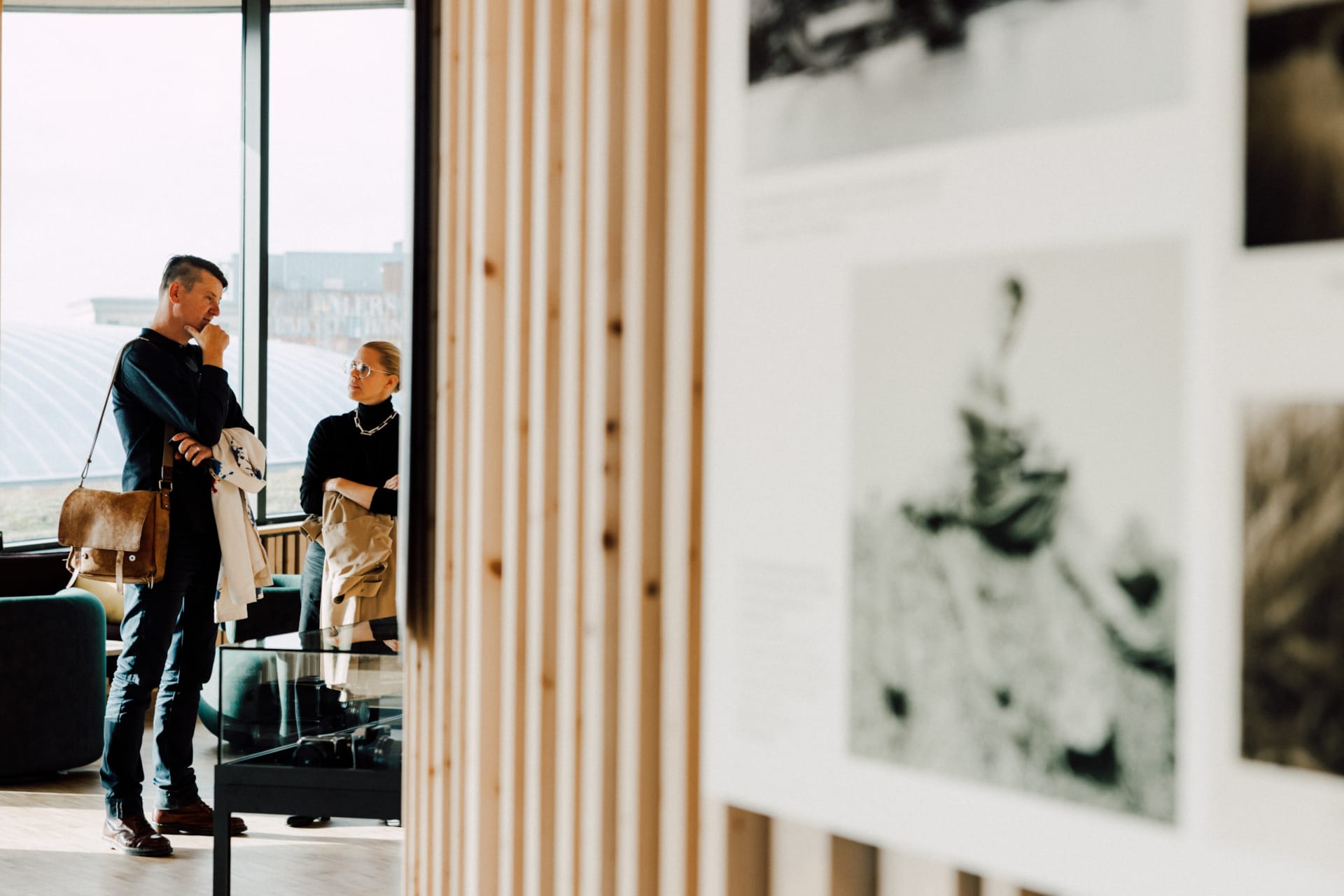 Visitors experiencing the Hasselblad exhibition at World of Volvo in Gothenburg.