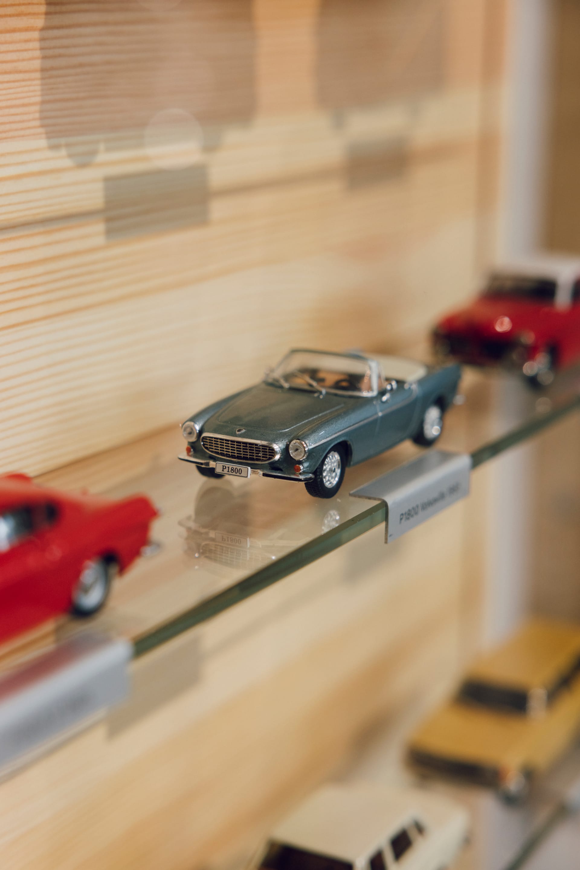 Scale model "Volvo P1800" in the ”Volvo Models through the years” exhibition at World of Volvo in Gothenburg.