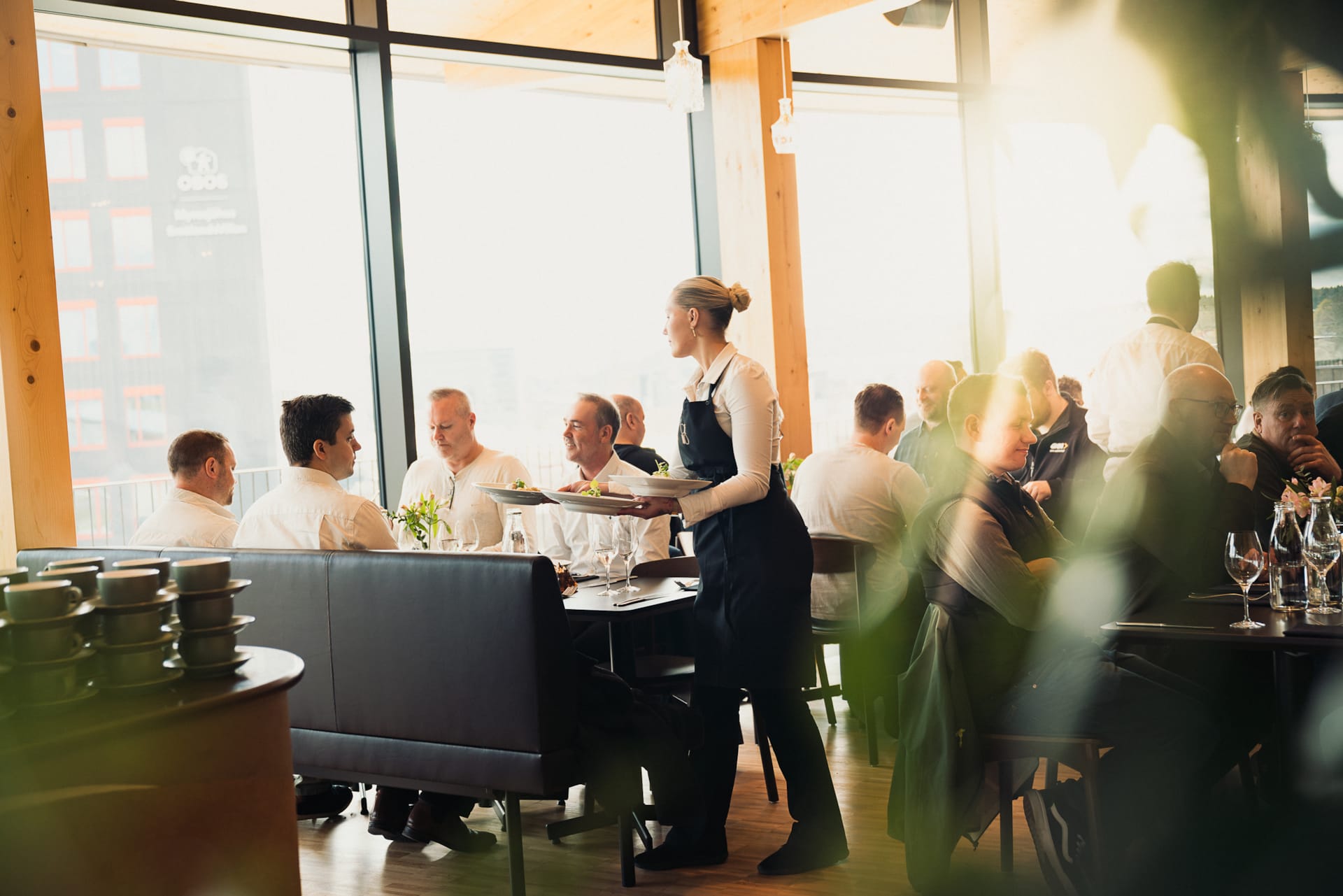 Buffet setup during a conference with Dynamic Dining at World of Volvo