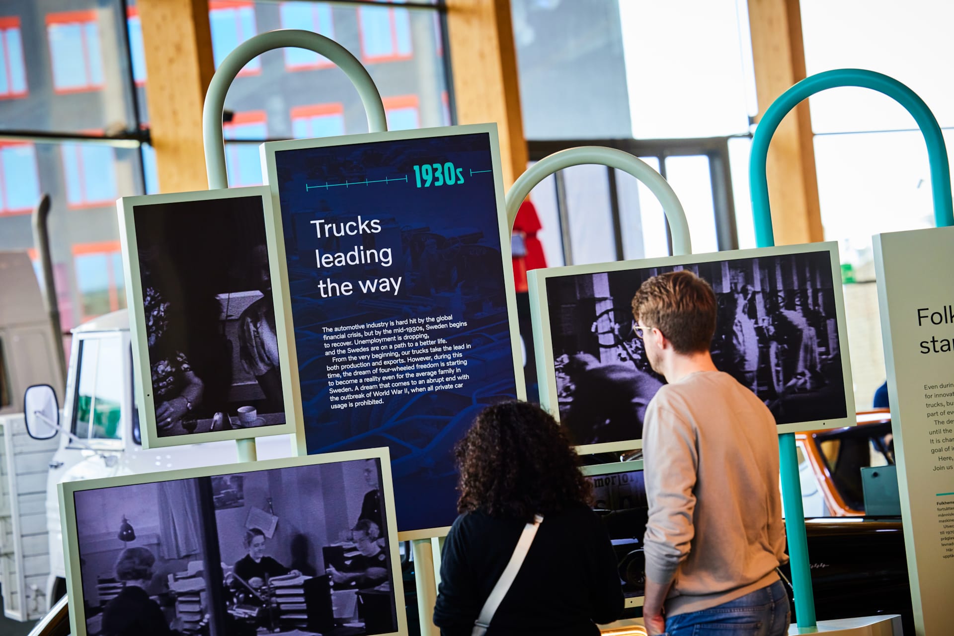 Interactive exhibition featuring Volvo classic vehicles at World of Volvo